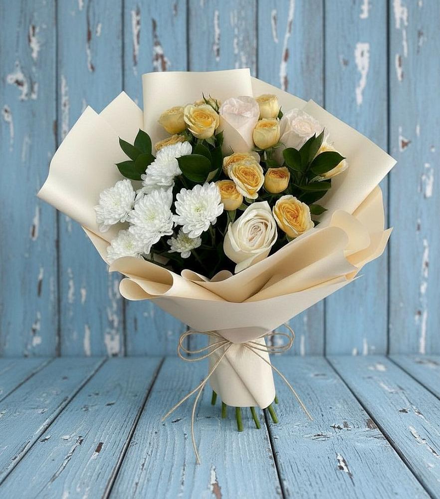 Букет цветов из: Розы и Хризантемы в Залукокоаже