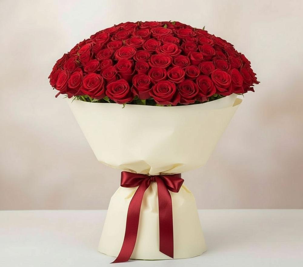 Букет 101 Красная роза Милано в Залукокоаже