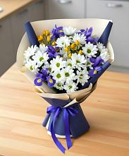 Букет цветов из:  Розы, Ирисы и Хризантемы в Залукокоаже