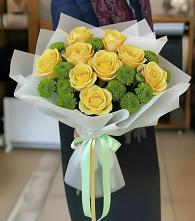 Букет цветов из:  Хризантемы и Розы #REPLACE_PRED# Залукокоаже