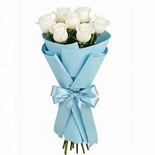 Букет 7 белых роз Проуд в Залукокоаже