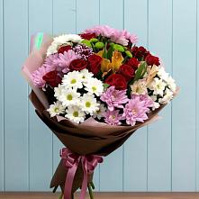 Букет цветов из:  Розы, Хризантемы и Альстромерии в Залукокоаже