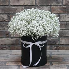 Цветочная композиция из Гипсофила в шляпной коробке в Залукокоаже