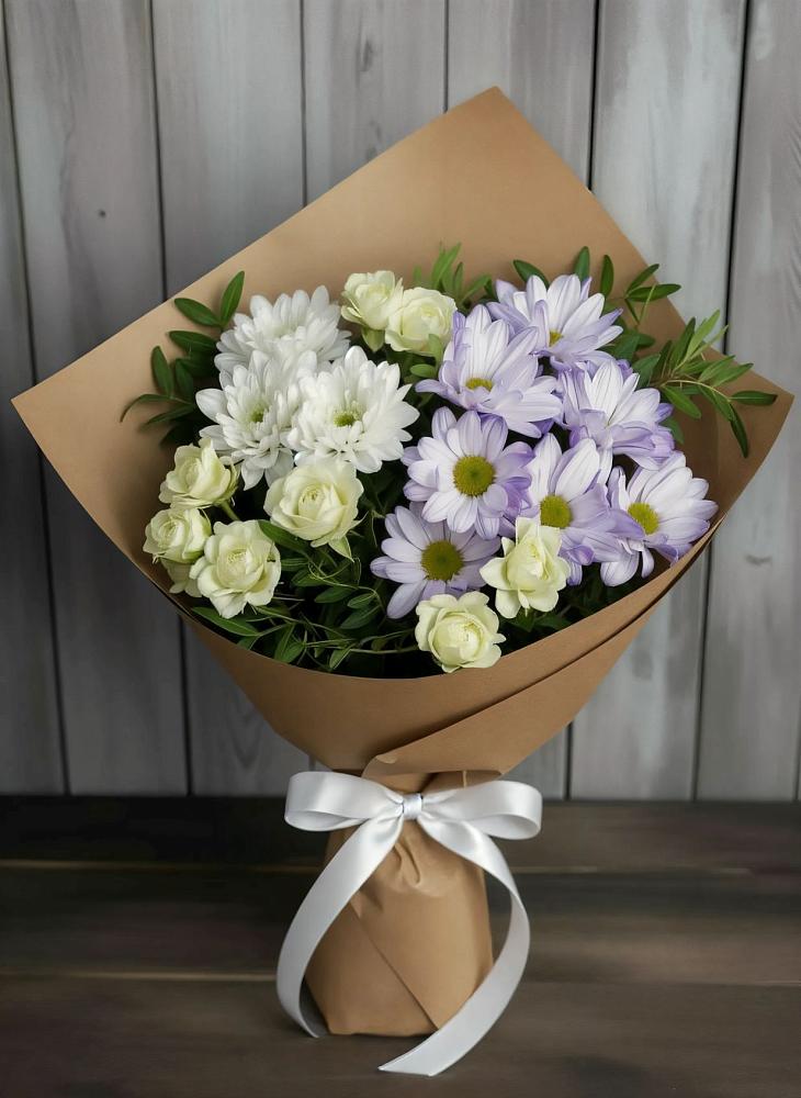 Букет цветов из: Хризантемы и Розы в Залукокоаже